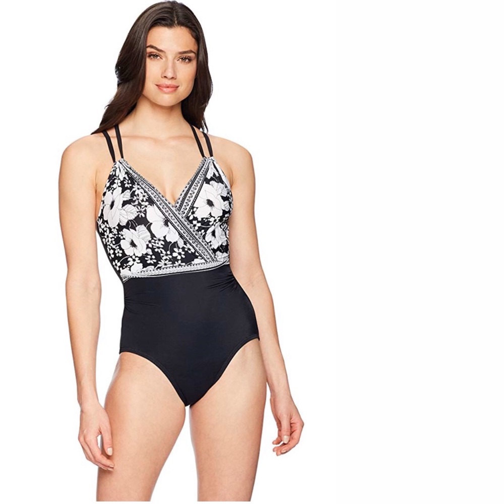 Coastal Blue Tummy Control Criss One Piece